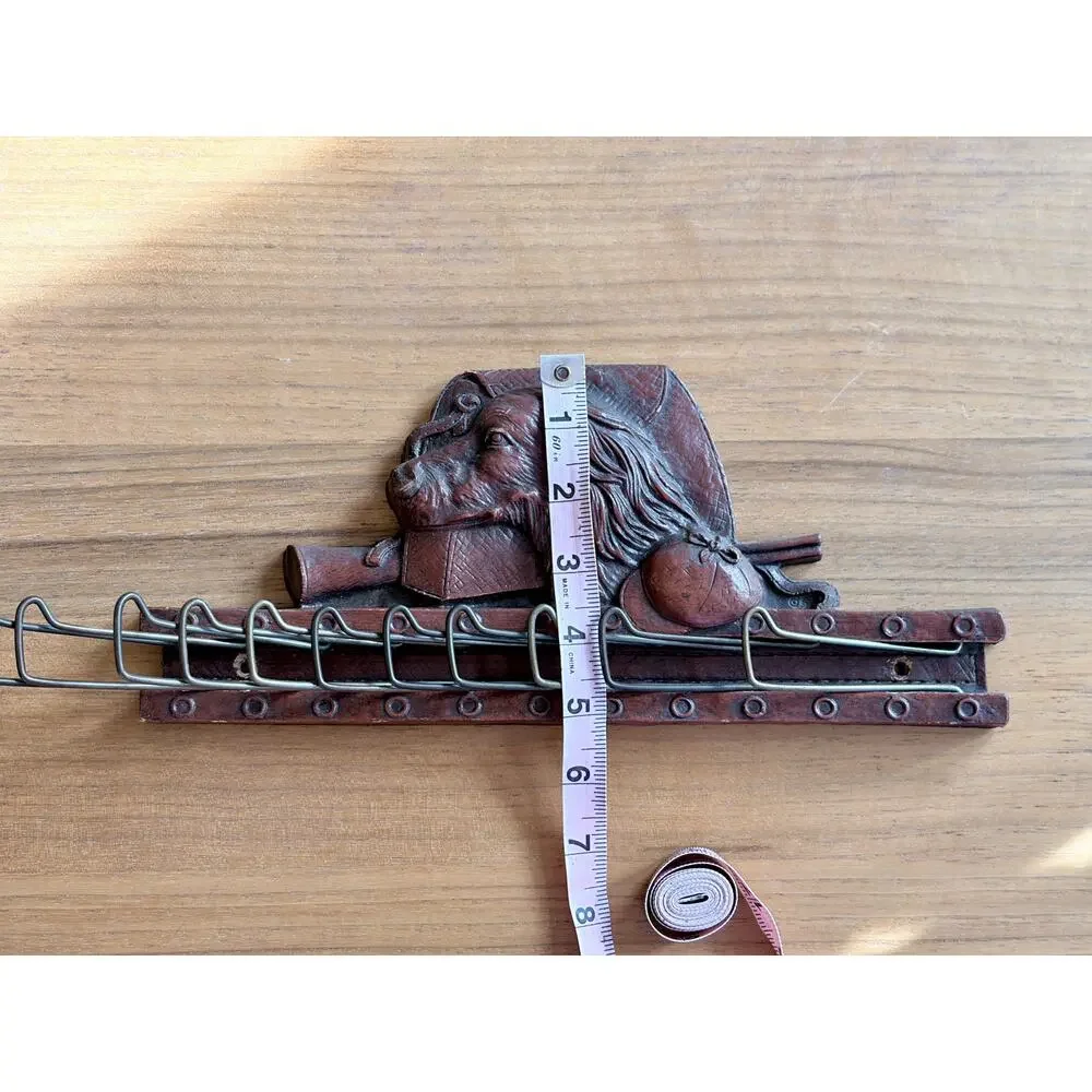 Vintage Syroco Wood Hunting Dog Tie Rack | Spaniel Wall Mount | Cabincore